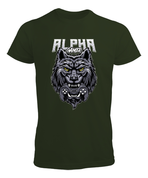 Tisho - Best Gamer - Alpha Haki Yeşili Erkek Tişört