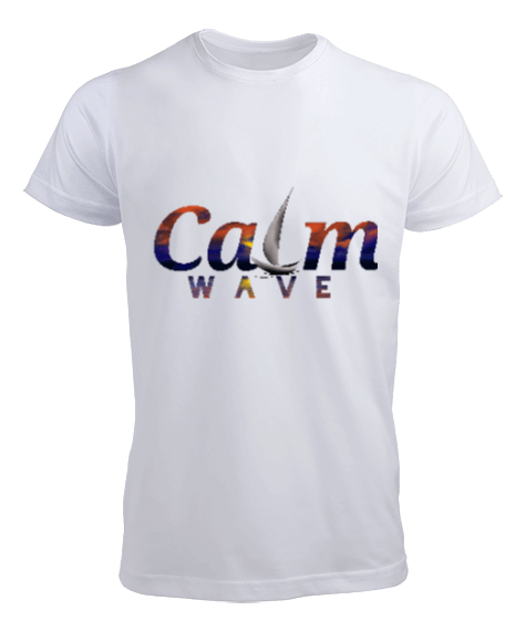 Tisho - beyaz calm wave Tshirt Erkek Tişört