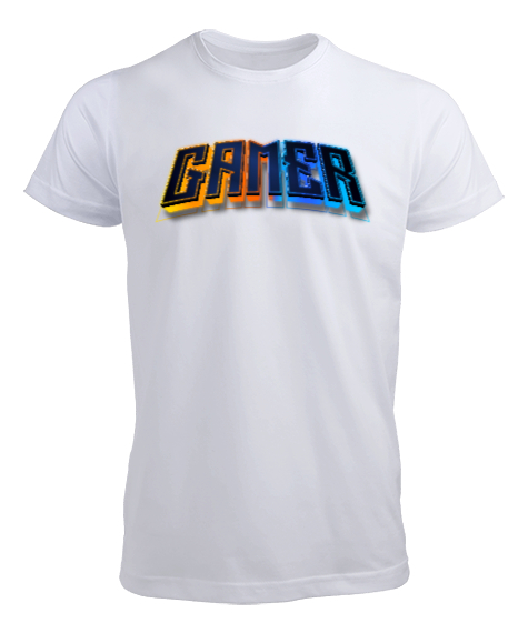 Tisho - Beyaz RGB Tarz Gamer, Oyuncu, Beyaz Erkek Tişört