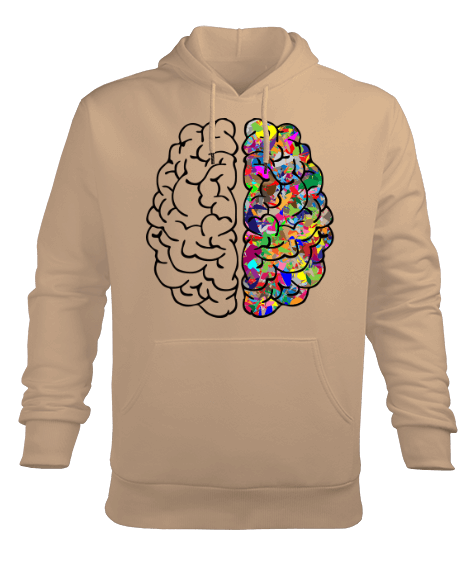 Tisho - Beyin Figürlü Erkek Hoodie Kapüşonlu Sweatshirt Erkek Kapüşonlu Hoodie Sweatshirt