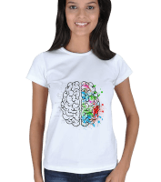Beyin Tasarımlı Kadın Tişört - Thumbnail