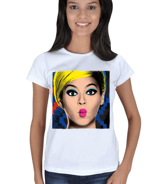Tisho - Beyonce Pop Art Kadın Tişört