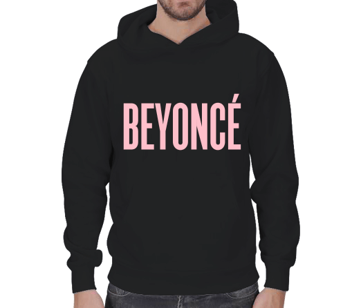Tisho - Beyonce Yazılı T-shirt Erkek Kapşonlu