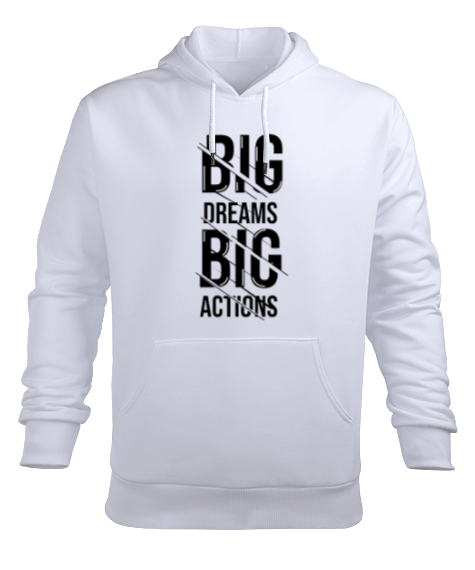 Tisho - big dream-action logolu Erkek Kapüşonlu Hoodie Sweatshirt
