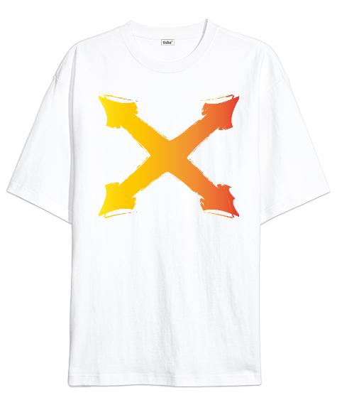 Tisho - BIG X Beyaz Oversize Unisex Tişört