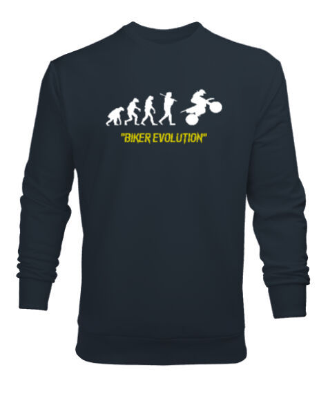 Tisho - Biker Evolution - Sürücü Evrimi Füme Erkek Sweatshirt