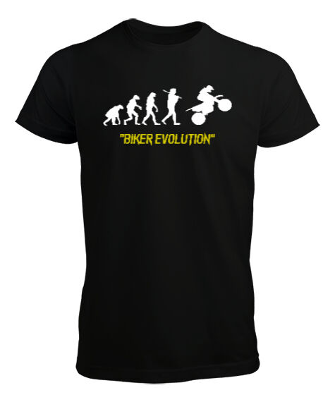 Tisho - Biker Evolution - Sürücü Evrimi Siyah Erkek Tişört