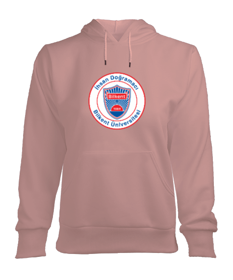 Tisho - Bilkentli 1 Pembe Kadın Kapşonlu Hoodie Sweatshirt