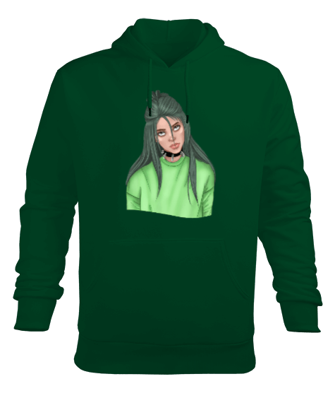 Tisho - Billie Eilish Merch Erkek Kapüşonlu Hoodie Sweatshirt