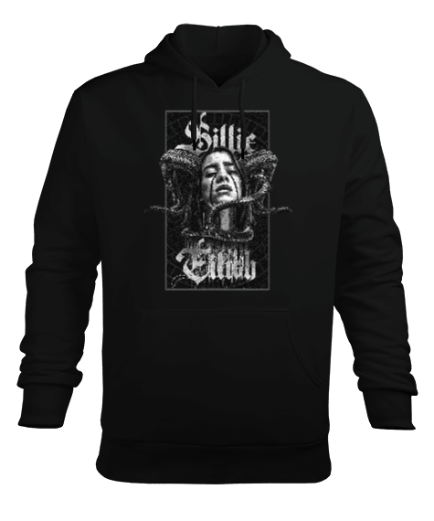 Tisho - Billie Eilish Tasarım Baskılı Erkek Kapüşonlu Hoodie Sweatshirt