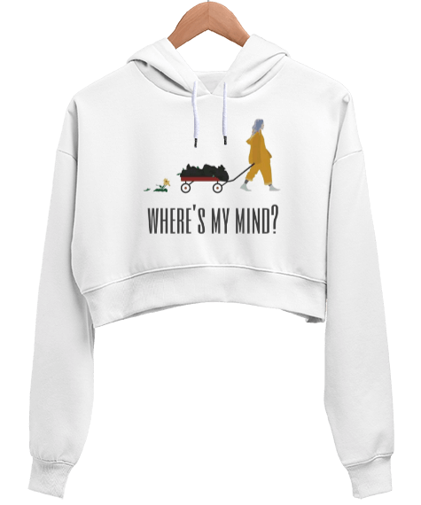 Tisho - Billie Eilish Tasarım Baskılı Kadın Crop Hoodie Kapüşonlu Sweatshirt