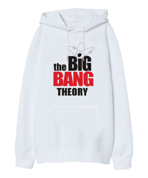 Tisho - Bing Bang Theory Beyaz Oversize Unisex Kapüşonlu Sweatshirt