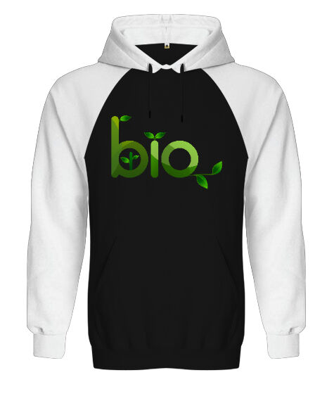 Tisho - Bio - Save World Siyah/Beyaz Orjinal Reglan Hoodie Unisex Sweatshirt
