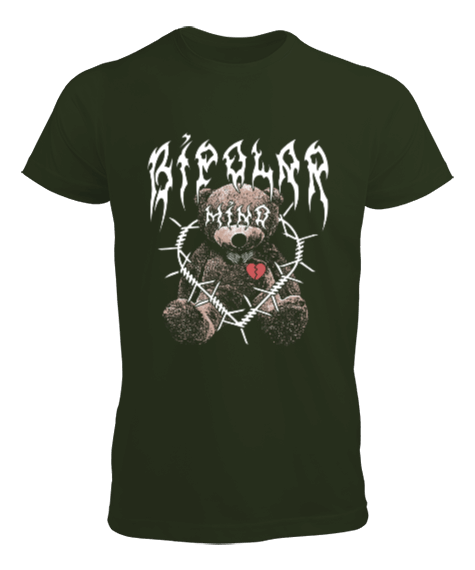 Tisho - Bipolar Mind Bear Tasarım Baskılı Erkek Tişört