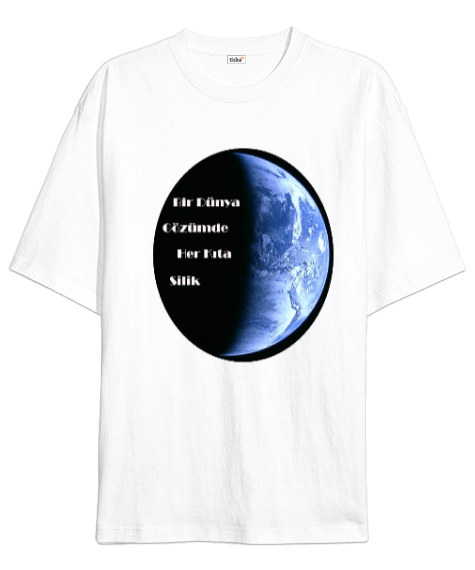 Tisho - bir dünya gözümde Oversize Unisex Tişört