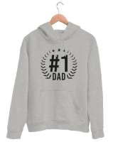 Bir Numara Baba - Best Dad Gri Unisex Kapşonlu Sweatshirt - Tisho