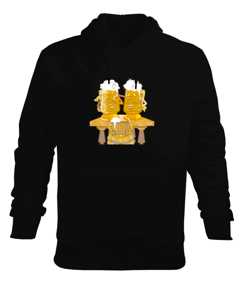 Tisho - Bira Tasarımlı Erkek Kapüşonlu Hoodie Sweatshirt