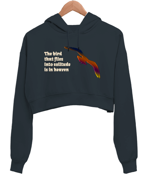 Tisho - BIRD Kadın Crop Hoodie Kapüşonlu Sweatshirt