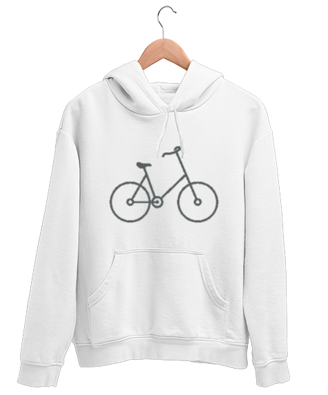 Tisho - Bisiklet 5 Beyaz Unisex Kapşonlu Sweatshirt