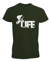 Bisiklet - Bike Life Haki Yeşili Erkek Tişört - Tisho