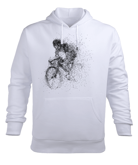 Tisho - bisiklet tasarımlı Erkek Kapüşonlu Hoodie Sweatshirt