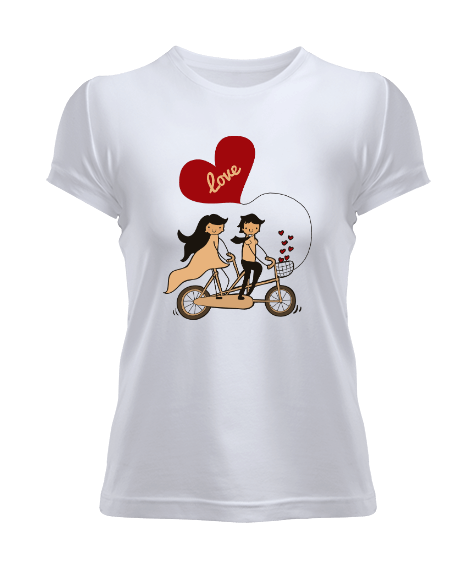 Tisho - Bisiklete Binen Sevgili Kadın Tişört