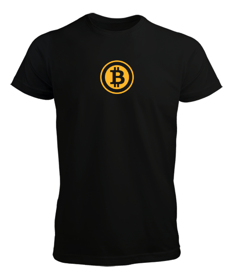 Tisho - Bitcoin Baskılı Siyah Erkek Tişört