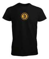 Bitcoin Baskılı Siyah Erkek Tişört - Thumbnail