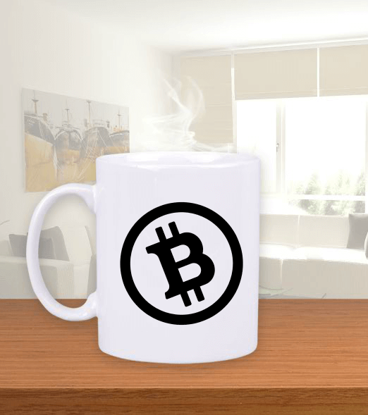 Bitcoin Beyaz Kupa Bardak