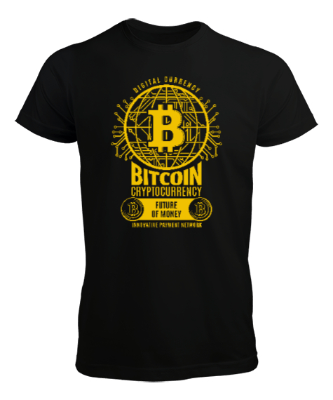 Tisho - Bitcoin - Crypto V4 Blu Siyah Erkek Tişört