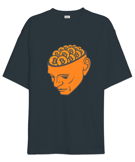 Tisho - Bitcoin Kafası Oversize Unisex Tişört