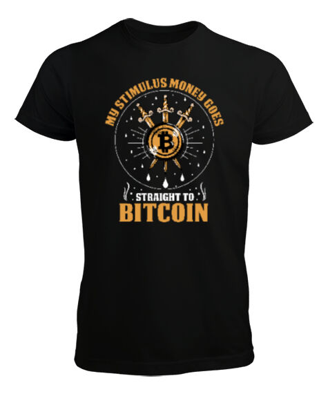 Tisho - Bitcoin V3 Blu- Crypto Siyah Erkek Tişört