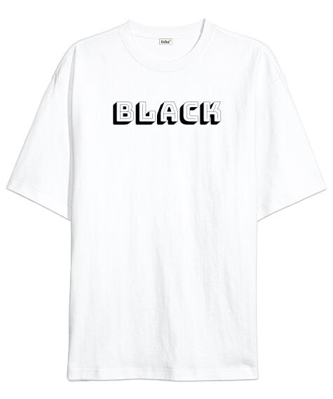Tisho - Black baskılı Beyaz Oversize Unisex Tişört