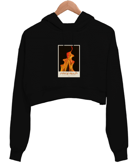 Tisho - black hoodie Kadın Crop Hoodie Kapüşonlu Sweatshirt
