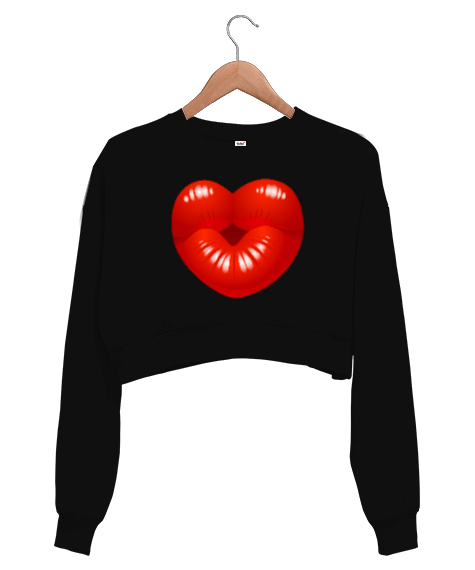 Tisho - black Kadın Crop Sweatshirt