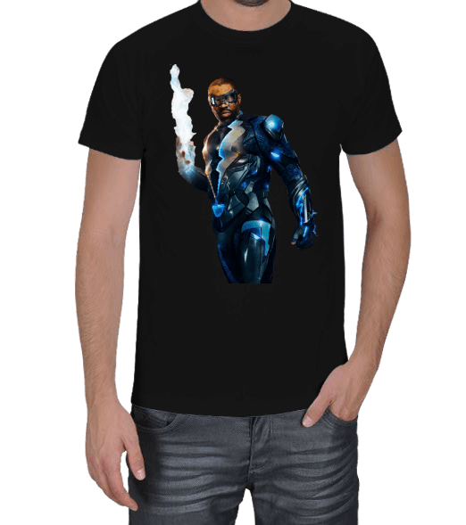 Tisho - Black Lightning Siyah T-Shirt Erkek Tişört