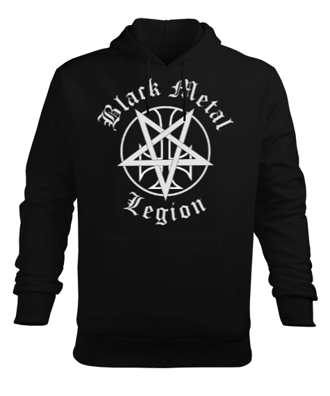 Tisho - Black Metal Erkek Kapüşonlu Hoodie Sweatshirt