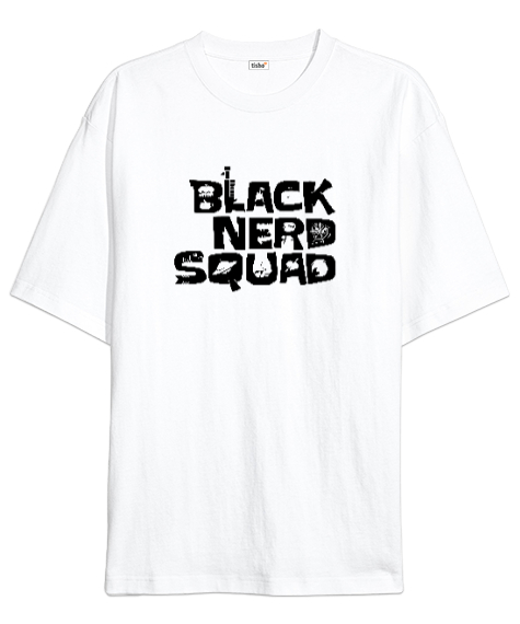 Tisho - Black Nero Squad Beyaz Oversize Unisex Tişört