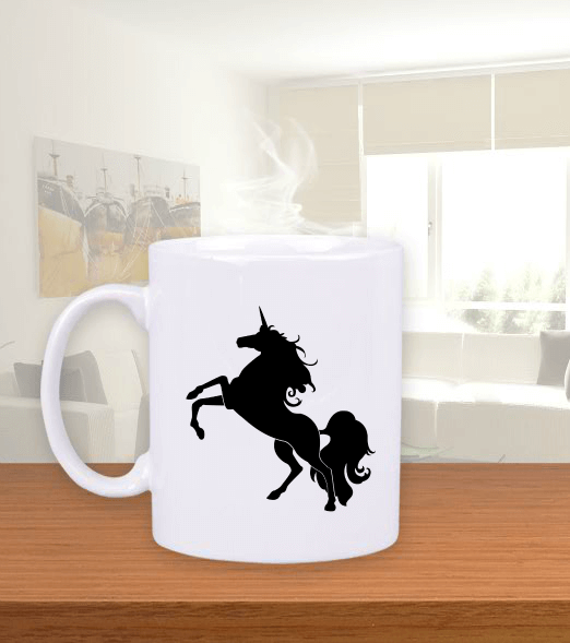 Tisho - Black Unicorn Kupa Bardak Beyaz Kupa Bardak