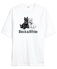 Tisho - Black White Oversize Unisex Tişört
