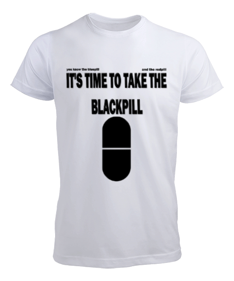 Tisho - Blackpill Kara hap Beyaz Erkek Tişört
