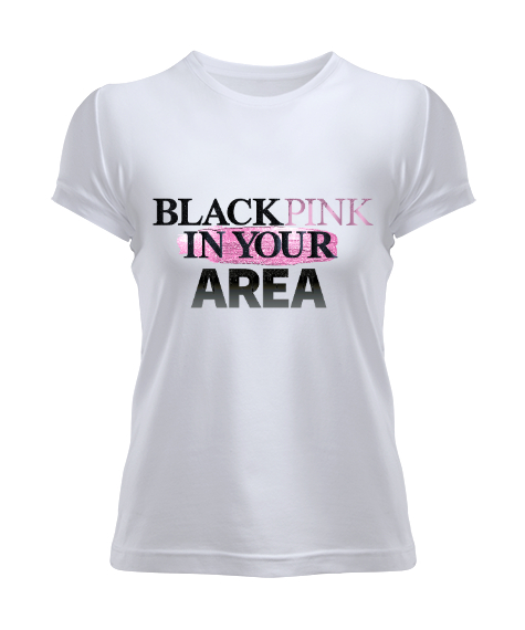 Tisho - BLACKPİNK Beyaz Kadın Tişört