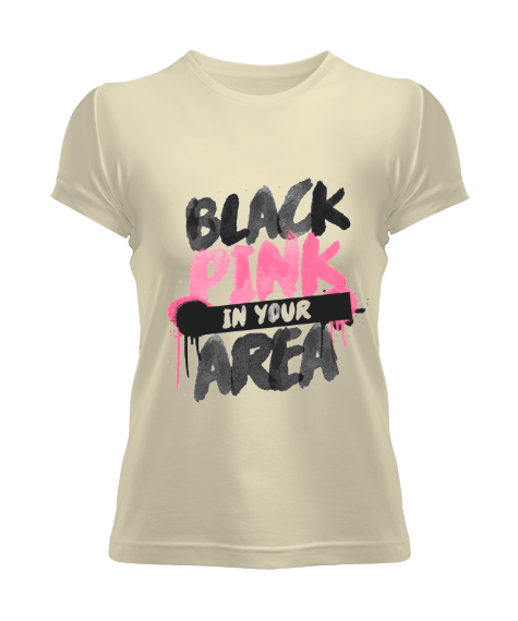Tisho - Blackpink In Your Area Kpop Tasarım Baskılı Kadın Tişört