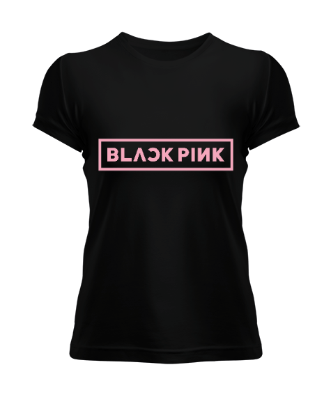 Tisho - Blackpink Kpop Baskılı Siyah Kadın Tişört