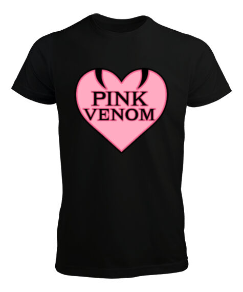 Tisho - Blackpink Kpop Pink Venom Tasarım Baskılı Siyah Erkek Tişört