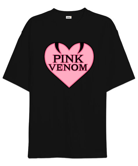 Tisho - Blackpink Kpop Pink Venom Tasarım Baskılı Siyah Oversize Unisex Tişört