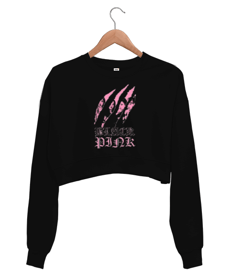 Tisho - Blackpink Kpop Tasarım Baskılı Kadın Crop Sweatshirt