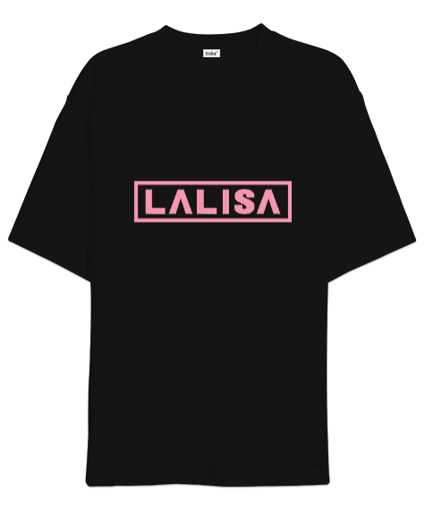 Tisho - Blackpink Lalisa Lisa Manobal Siyah Oversize Unisex Tişört