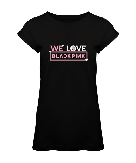 Tisho - Blackpink Love Siyah Kadın Tunik