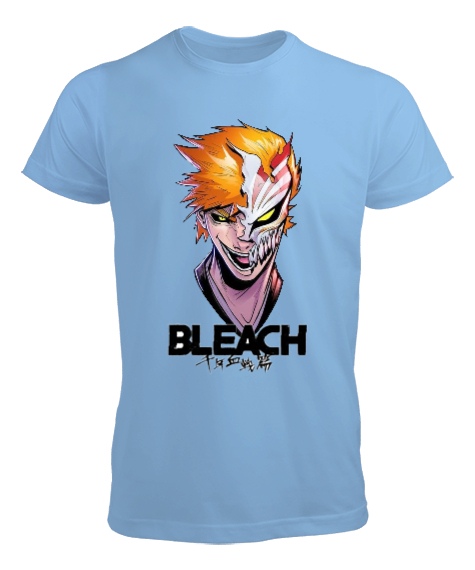 Tisho - Bleach Anime Tasarım Baskılı Buz Mavisi Erkek Tişört